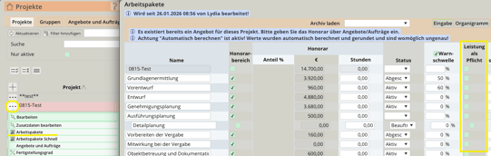 Arbeitspakete-Projekte